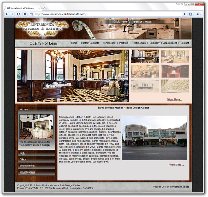 Santa Monica Kitchen & Bath, Homepage