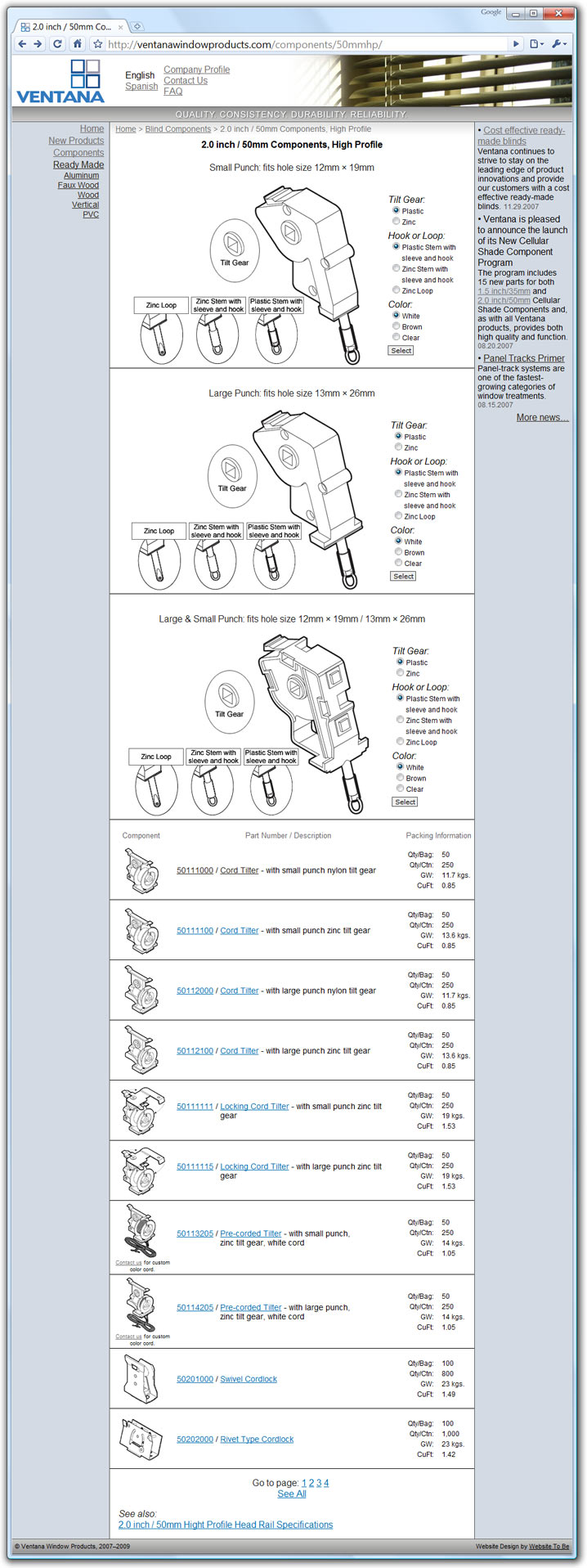 Ventana, Components Database